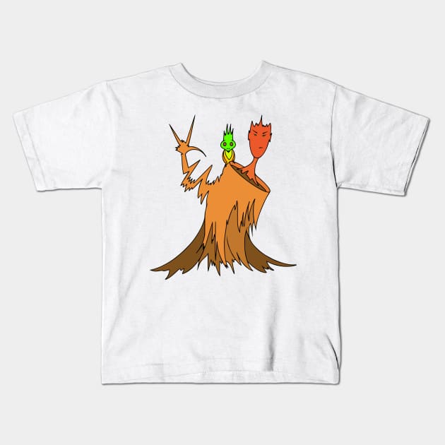 "Tree Dude - Stylized Tree Holding up the 'I Love You' Symbol" Kids T-Shirt by Helphi